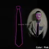 Party Masks Dance DJ Club Bar Decorative Flashing Neon EL Light Up Slim Tie Novelty Cosplay LED Rave Neck For Men