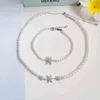 Collar de perlas de copo de nieve para mujer, de Plata de Ley 925 con microincrustaciones de circonita, joyería exquisita de estilo de fiesta