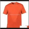 T-рубашки Tees S Одежда одежды Drop Доставка 2021 Классический базовый твердый ультра мягкая футболка стиль мужская с коротким рукавом летняя рубашка хлопок