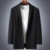 Men's Sweaters Spring Autumn Korean Fashion Black Knitted Cardigan Coat Without Button Men Clothes Plus Size 6XL 7XL 8XL