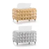 European-style Square Crystal Tissue Box Paper Rack Office Table Accessories Facial Case Holder Napkin Tray for Home Hotel Car