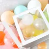 Gift Wrap Plastic Transparent Cube Balloon Box med Baby Love Sticker för Baby Shower Birthday4543250