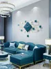 Nordic Light Luxury Wall Living Room Hem Mode Modern Minimalistisk Konst Dekoration Personlighet Väggmonterad Quartz Klocka 210414