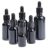 Black Glass Dropper Bottle Jars Vials With Pipette For Cosmetic Perfume Essence Essential Oil Bottles Travel