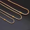 TBTK Round Cut 3mm/ 4mm/ 5mm Iced Out Tennis Chain Gold Jewelry Silver color Simple Style Luxury Charm Necklace Unisex Gifts X0509