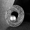Pins, broscher 2021 Försäljning Bridal Pearl Antik Silverfärg Blomma Brosch Pins och Broaches Hijab Tillbehör Hattar Smycken