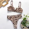 High Waist Bikini Leopard Women Push Up Swimsuit Printed Swimwear Tie Dye Biquini Summer Swim Beachwear 210621