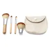 4 stks Set Kit Andere Huishoudelijke Diversen Houten Make-upborstels Mooie Professionele Bamboe Uitgebreide Make-up Borstel Tools met Case Zipper Button Bag ZWL285