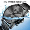 CHEETAH Watch Men Quartz Watches Stainless Steel Mesh Waterproof Mens Wristwatch Sports Chronograph Male Clock Relogio Masculino X0625