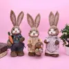 14 "coelho de palha artificial em pé coelho com decoração de jardim de casa de cenoura Festa de festa do tema de Páscoa Retailsale 210610