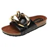 Slips e borse della grande catena nera per le donne Summer Slipper con borse Scarpe di design di xury Fashion Scontro