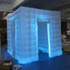 Oxford Cloth Vit Färg Storlek 2,5/3m 2 LED-remsor Uppblåsbart Photobooth Photo Booth-tält för festbröllop med 2 dörrar