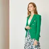 HarleyFashion Classic Design Donna Blazer casual stile elegante Tinta unita Blazer verde autunno sottile di alta qualità 211019