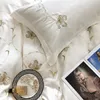 Bedding Sets Luxury 1200TC Egyptian Cotton Elegant Flowers Embroidery Set Quilt/Duvet Cover Bed Linen Fitted Sheet Pillowcases