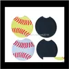 Mats Pads Table Decoration Kitchen, Dining Bar & Garden Drop Delivery 2021 18Style Baseball Softball Design Neoprene Holder Coasters For Car