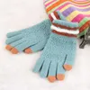 Luvas sem dedos Mulheres de malha de inverno Touch Screen Mittens feminino Mantenha o outono da moda full de dedão quente etono