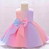 2021 été nouveau-né baptême 1 an anniversaire robe pour bébé fille coloré princesse robes robe de soirée enfant Costumes dégradé G1129