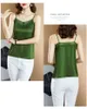 夏の韓国のファッションシフォンタンクトップ女性のオフィスの女性スパゲッティストラップレースプラスサイズXXXL / 5xL衣料品210531
