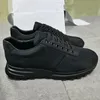 Men PRAX 01 Sneakers Designer Shoes Real Leather Platform Flat Trainers Black Cloth Lace-up Runner Breathable Canvas Shoe Rubber sole 276