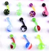 Akryl Navel Ring Färgrik Mixed Loading Piercing Nail Body Smycken Kvinnor Lady Rainbow