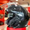 Caschi Moto Open Face Shoei J-Cruise II Casco Nero Lucido Equitazione Motocross Racing Motobike