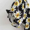Летний цветочный принт Винтаж Мини-платье Женщины Rucher с коротким рукавом повседневный пляж линии Bohemian Sundress Vestidos 210515