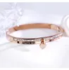 Bracelet mode amour serrure lettre diamant titane acier 18 carats or rose bracelet pour femme Jewelry217H