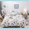 Bettwäsche liefert Textilien Home GardenBettwäsche-Sets Graues tropisches Blatt 4-teiliges Bett-Er-Set Cartoon-Bettdecke Kind Erwachsene Blätter und Kissenbezüge Bequem