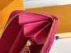 2021 modeblommor designer plånböcker luxurys män kvinnor läderväskor högkvalitativa klassiska bokstäver nyckelmynt purse originallåda plai246b
