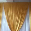 wedding decoration 3m H x3mW white curtain with gold ice silk sequin swag drape backdrop party and event decor202v