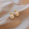 Gold Trendy Pearl Pinapse Sear Серьги Женщины Мода Серьги Женский Подарок Ювелирных Изделий