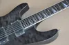 Factory Outlet-6 Strings Black Left Handed Electric Guitar with Quilted Maple Veneer,Rosewood Fretboard