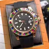 Candy Color Diamond Mens Watch Automatyczne mechaniczne rozbiór 40 mm damskie zegarek zegarek gumowy pasek AAA+ jakość