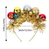 Xmas Girls colorful ball sequins ribbon hair sticks children adult christmas party accessories boutique kids princess hairbands 349C3