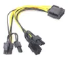 8pin à Dual8pin (6Pin + 2pin) Câbles d'alimentation Graphiques Carte vidéo PCI-E PCIE PCIE Splitter Cordon de câble pour mines