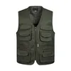 Män Multi-Pocket Classic Waistcoat Male Ärmlös Avlastning Solid Coat Work Vest Pipraft Tactical Mesh Vest Jacket 211105