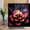 Zen lotus douchegordijn paarse droom kleur bloemen achtergrond badkamer decoratie polyester waterdicht badgordijnen met haken met haken