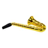 Durable Metal Sax Saxophone Shaped Tobacco Pipe Cigarette Smoking Pipes Gold Color Smoking Accessory Wholesale
