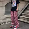 Corduroy Human Head Mask Hip Hop Summer Casual Byxor för män och kvinnor Drawstring Straight Oversize Baggy Track Pants P0811