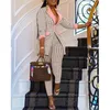 Kadın İki Parçalı Pantolon 2022 Femme Resmi Ceket Pantolon Ofis Bayan Kıyafetler Sonbahar Kadın Parçaları Seti Houndstooth Blazer Coat Suit