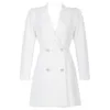 Летние женские сексуальные дизайнерские моды показать кнопку белые плотные платья дамы элегантные вечеринки Vestidos 210525