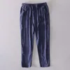 Pantalon ample pour hommes, Style pleine longueur, bleu kaki, rouge, noir, taille élastique, sarouel, Long, décontracté, 2021