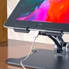 Tutucu Alüminyum Masaüstü Tablet Standı Çift Eksenli Tasarım Yüksekliği / Açı Ayarlanabilir Smartphone Tutucu Tabletler Çizim için iPhone iPad