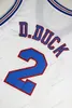 Schip van ons Daffy Duck # 2 Tune Squad Ruimte Jam Basketbal Jersey Movie Heren All Stitched White Jerseys Grootte S-3XL Topkwaliteit