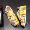 2021 European Hip Hop Designer Graffiti Mäns Casual Shoes Luxury Sneakers Tjock Bottom Platform Loafers Zapatos Hombre