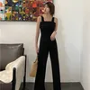 SummerJumpsuit Black High Quality Jumpsuit Womens Sexy backless Jumpsuits Rompers Casual Overalls Strap Solid Romper 210520