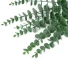Couronnes de fleurs décoratives 10 pièces feuilles d'eucalyptus en plastique fausses plantes matériel de fleur pour le bouquet de mariée de mariage décoration de la maison verdure