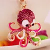 Bling Bling Kristall Oktopus Schlüsselanhänger Halter Metall Schlüsselanhänger Mode Kleiner Oktopus Schlüsselanhänger Charm Tasche Auto Anhänger Geschenk