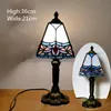 Table Lamps Mediterranean Style Restaurant Bar Cafe LED Vintage Desk Lamp Bedside Colorful Glass Nightstand Light Bedroom