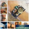 2 pezzi / set 12 braccialetti di costellazione braccialetto di cuoio di fascino luminoso zodiaco oroscopo braccialetto intrecciato uomo donna gioielli polso regalo prezzo di fabbrica design esperto